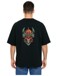 Derada Oversized Pure Cotton Unisex Black T Shirt - Skull 9