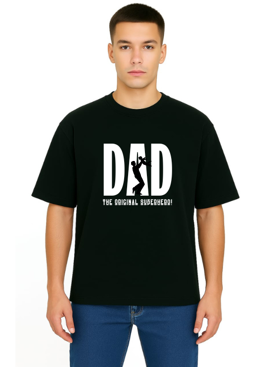Derada Oversized Pure Cotton Unisex BlackT Shirt - Dad 1