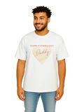 Derada Oversized Pure Cotton Unisex White T Shirt - Father's Day