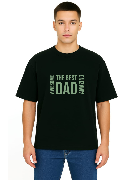 Derada Oversized Pure Cotton Unisex BlackT Shirt - Best Dad