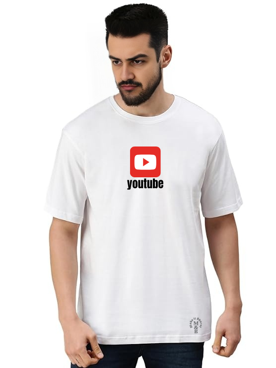 Derada Oversized Pure Cotton Unisex White Tech T Shirt - YouTube