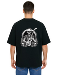 Derada Oversized Pure Cotton Unisex Black T Shirt - Skull 1