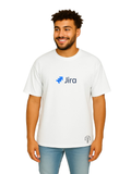 Derada Oversized Pure Cotton Unisex White Tech T Shirt - Jira