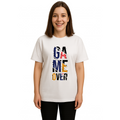 Derada Oversized Pure Cotton Girls White T Shirt - Game Over