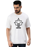 Derada Oversized Pure Cotton Unisex White Tech T Shirt - Chat Bot