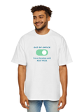 Derada Oversized Pure Cotton Unisex White Tech T Shirt - Out of Office