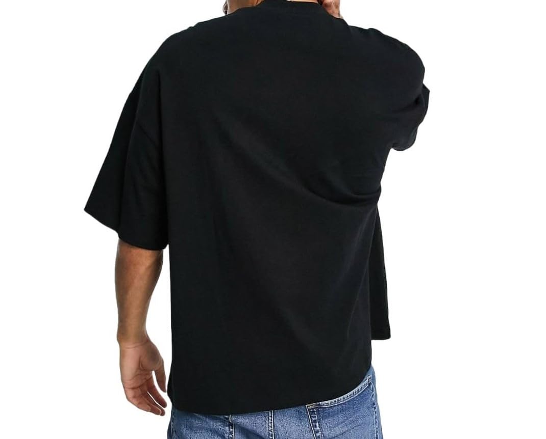 Derada Oversized Pure Cotton Black T-Shirt with USA Flag  Ultimate Comfort