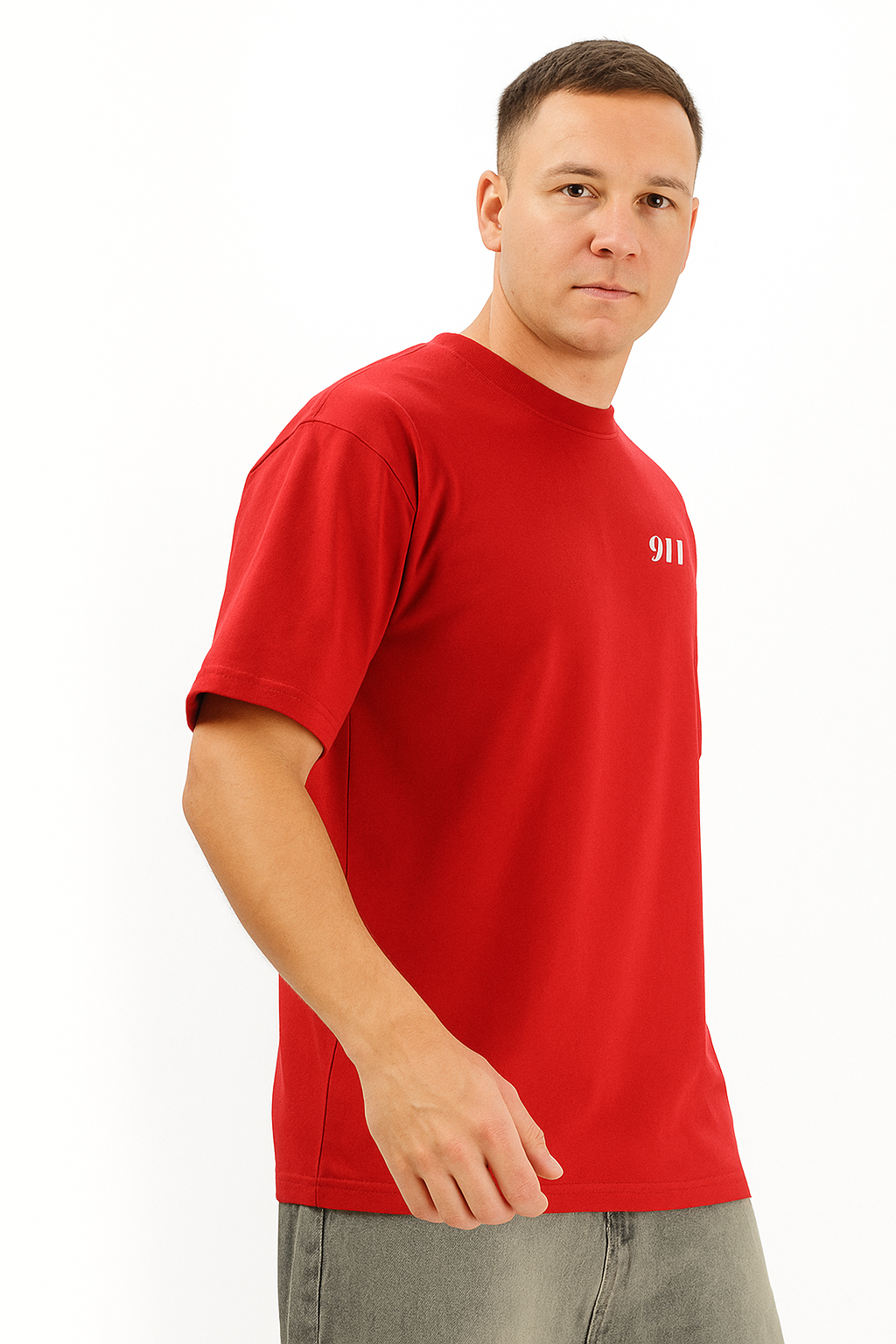 Derada Oversized Unisex Pure Cotton red T Shirt - Porsche