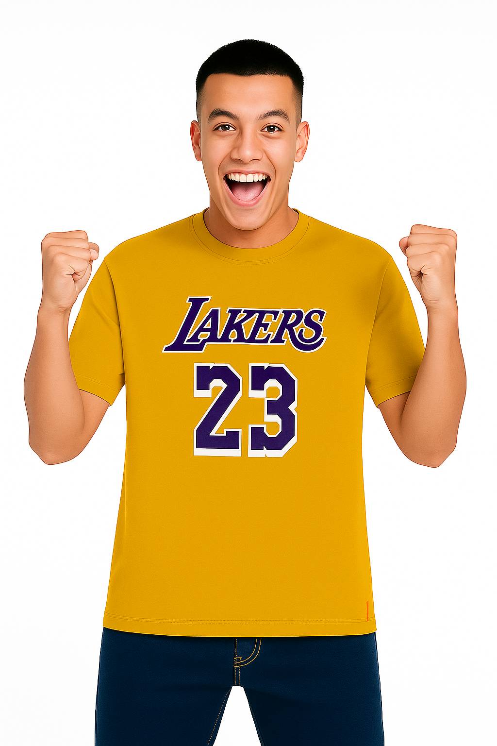 Derada regular  Pure Cotton Yellow T Shirt - lakers