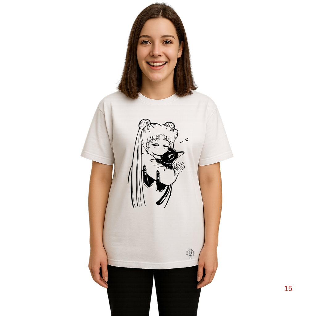 Derada Oversized Pure Cotton Girls White T Shirt - Sailor Moon 1