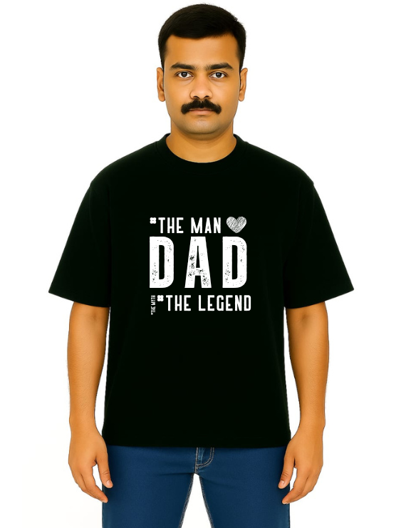Derada Oversized Pure Cotton Unisex BlackT Shirt - Dad Legend