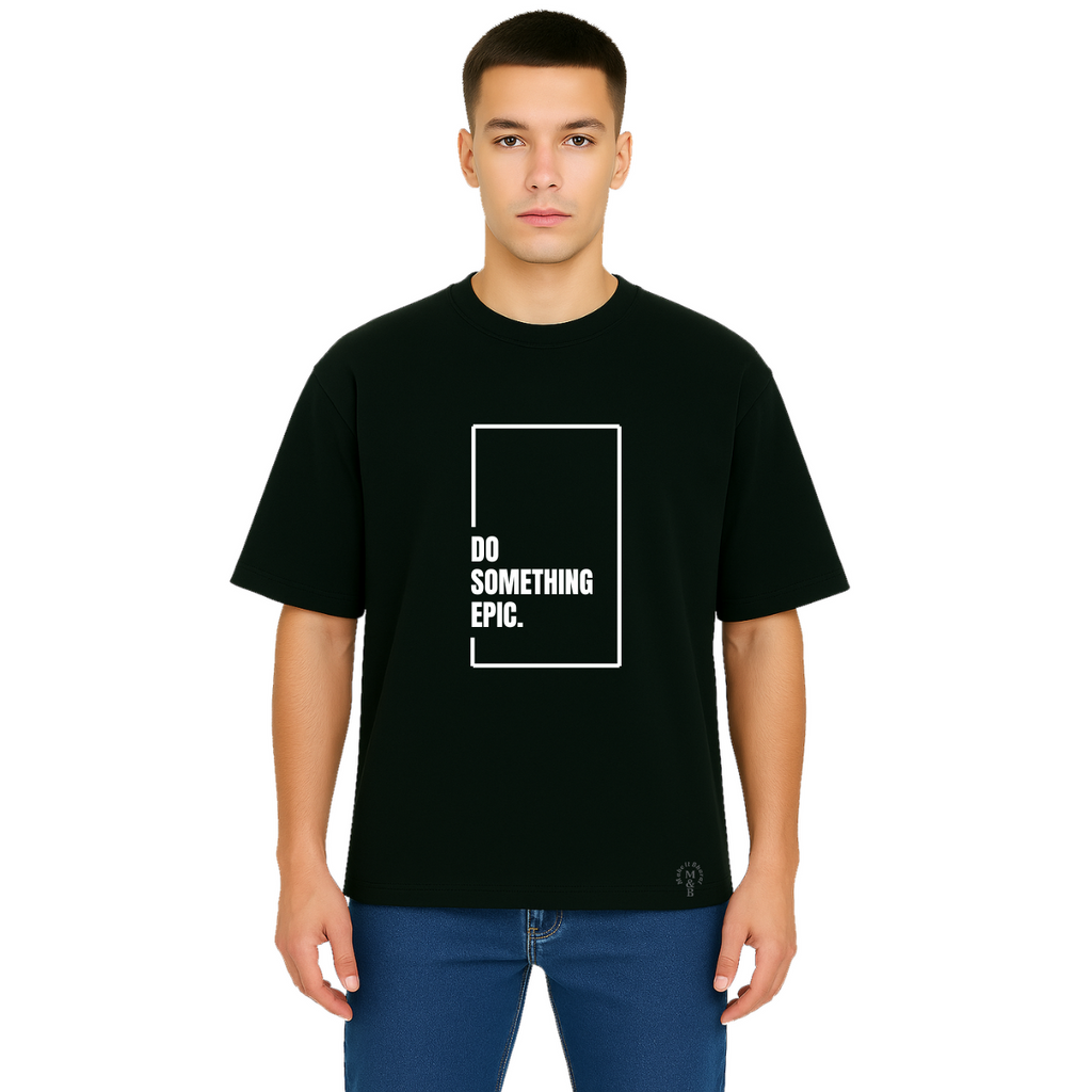 Derada Oversized Pure Cotton Unisex Black T Shirt - DO Something Epic