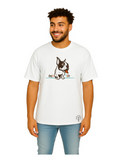 Derada Oversized Pure Cotton Unisex White T Shirt - Dog's Life