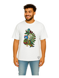 Derada Oversized Pure Cotton Unisex White T Shirt - Ethnic Art