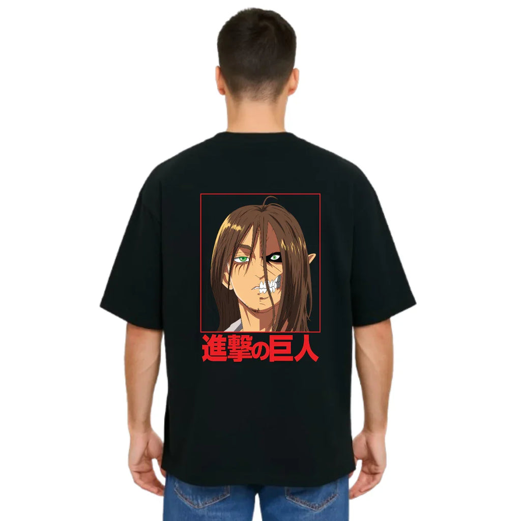 Derada Oversized Pure Cotton Unisex Black T Shirt - Titan Attack 10