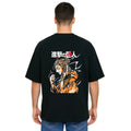 Derada Oversized Pure Cotton Unisex Black T Shirt - Titan Attack 23