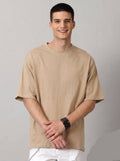 Boxy unisex Tshirt - Beige Color