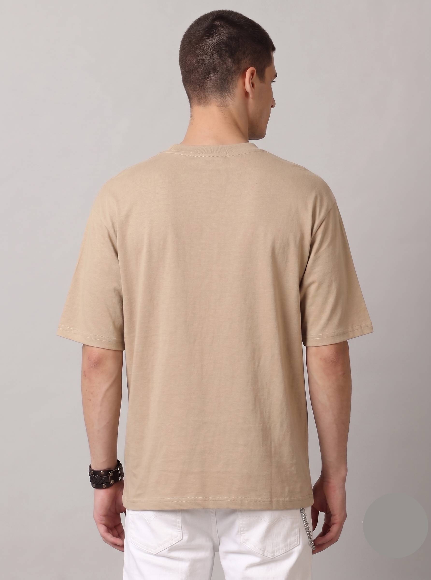 Boxy unisex Tshirt - Beige Color