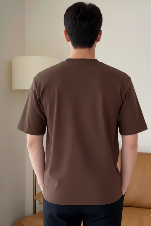 Brown t-shirt Cotten blend 180 gsm ( 5 pc) - Store Pickup price