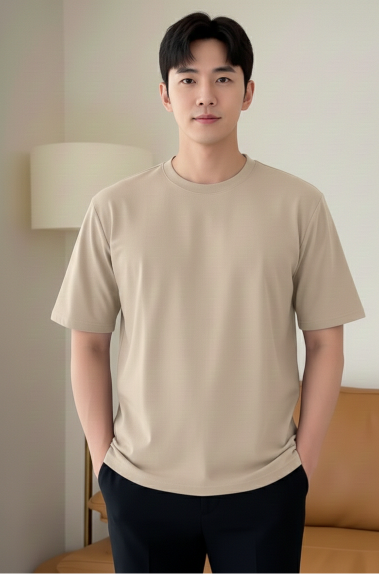 Beige t-shirt Cotten blend 180 gsm ( 5 pc) - Store Pickup price