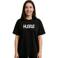Derada Oversized Pure Cotton Girls Black T Shirt - Hustle