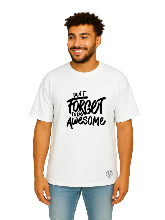 Derada Oversized Pure Cotton Unisex White T Shirt - Motivational 9