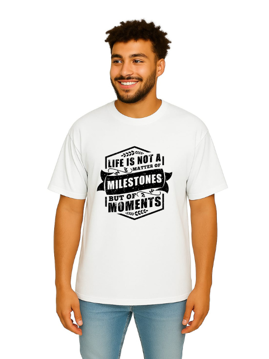 Derada Oversized Pure Cotton Unisex White T Shirt - Motivational 2