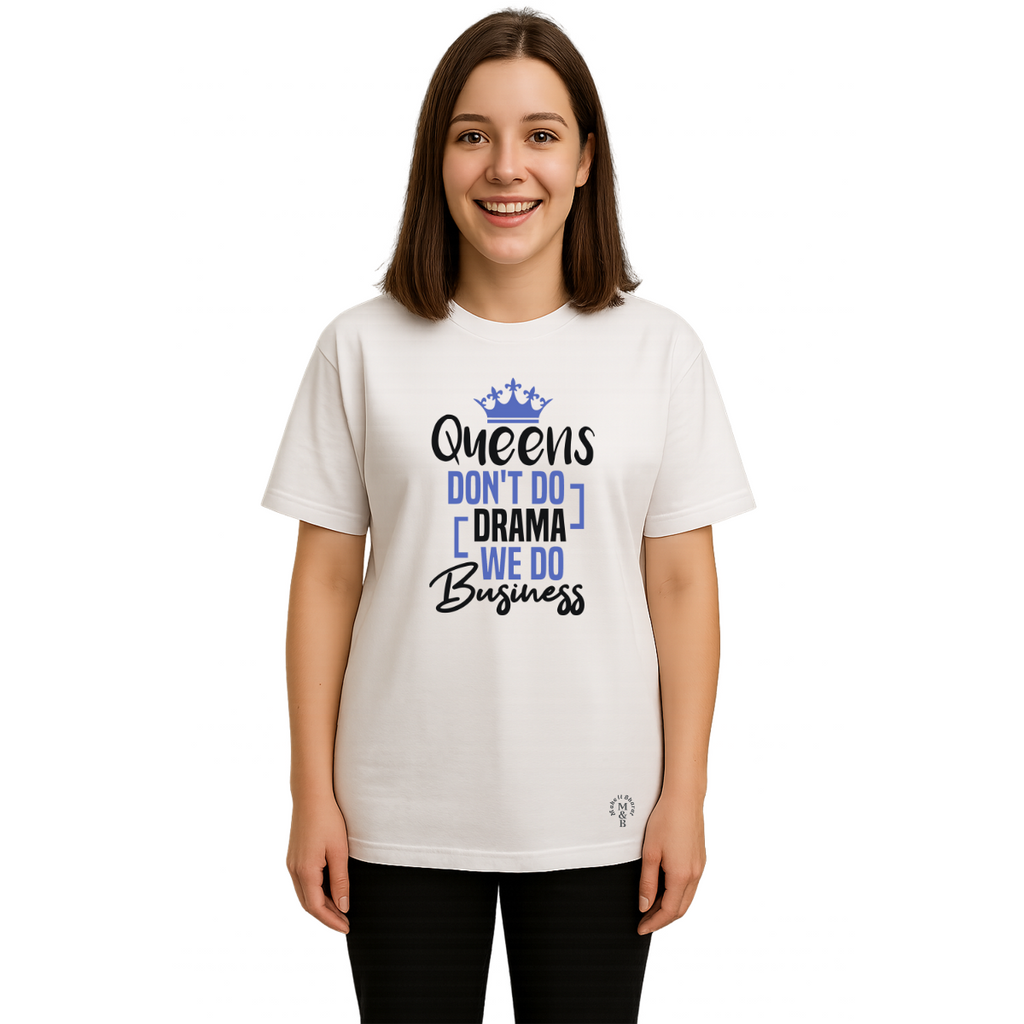 Derada Oversized Pure Cotton Girls White T Shirt - QUEEN