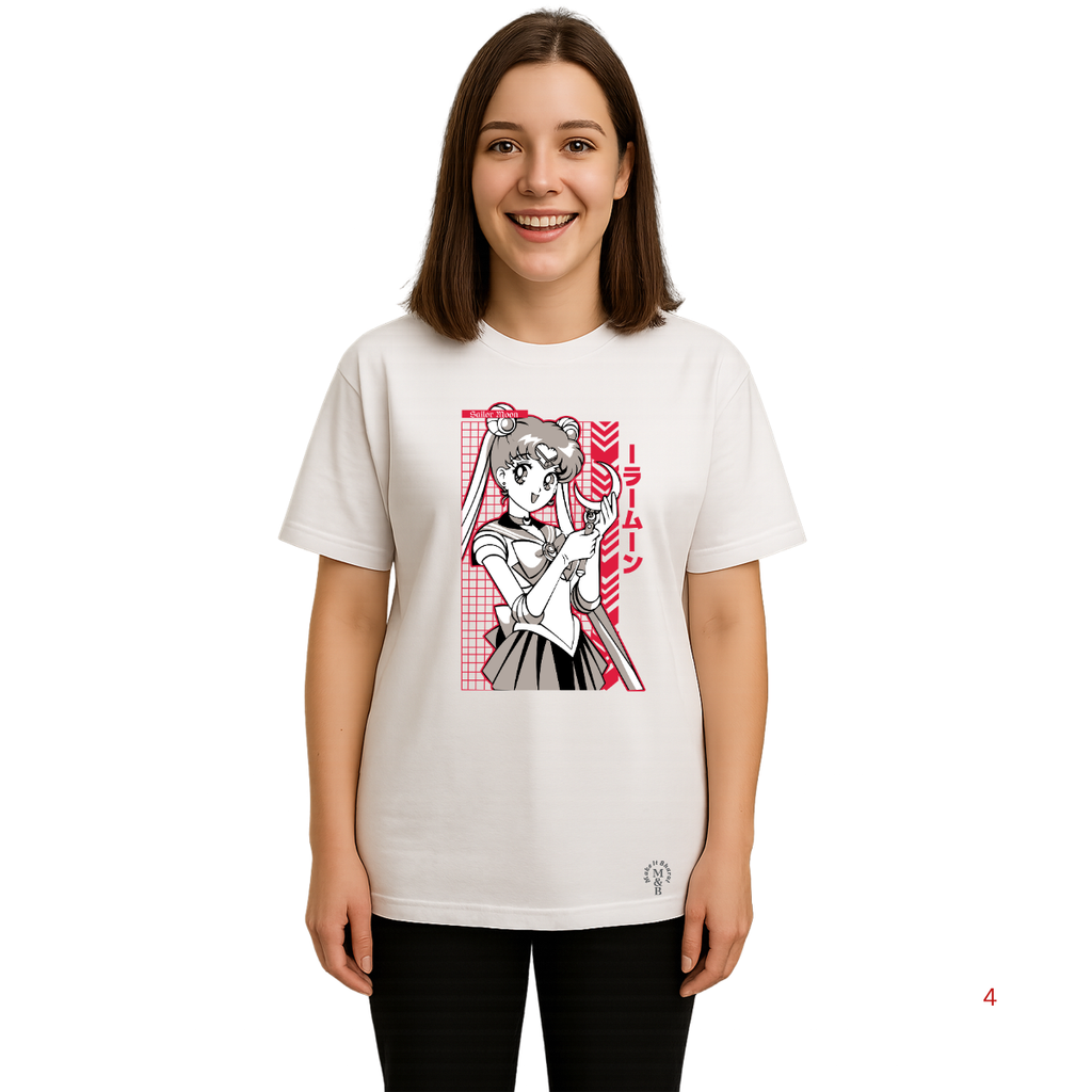 Derada Oversized Pure Cotton Girls White T Shirt - Sailor Moon 11