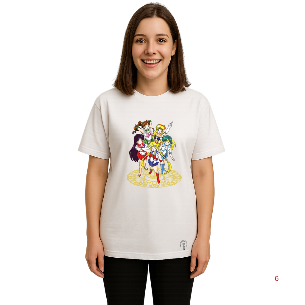 Derada Oversized Pure Cotton Girls White T Shirt - Sailor Moon 8