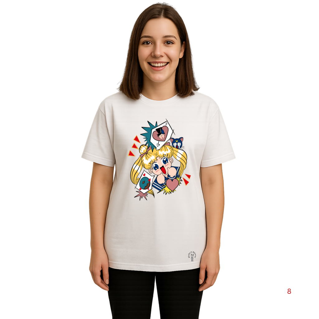 Derada Oversized Pure Cotton Girls White T Shirt - Sailor Moon 5