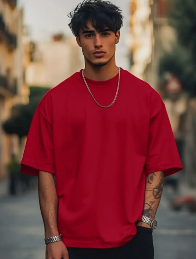 Red t-shirt Cotten blend 180 gsm ( 5 pc) - Store Pickup price