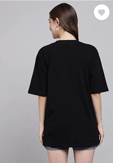 Oversized Pure Cotton Girls Black T Shirt - Aeroplane by DeRaDa