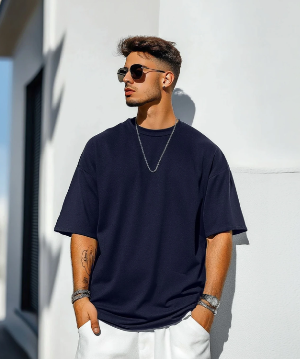 Navi Blue t-shirt Cotten blend 180 gsm ( 5 pc) - Store Pickup price