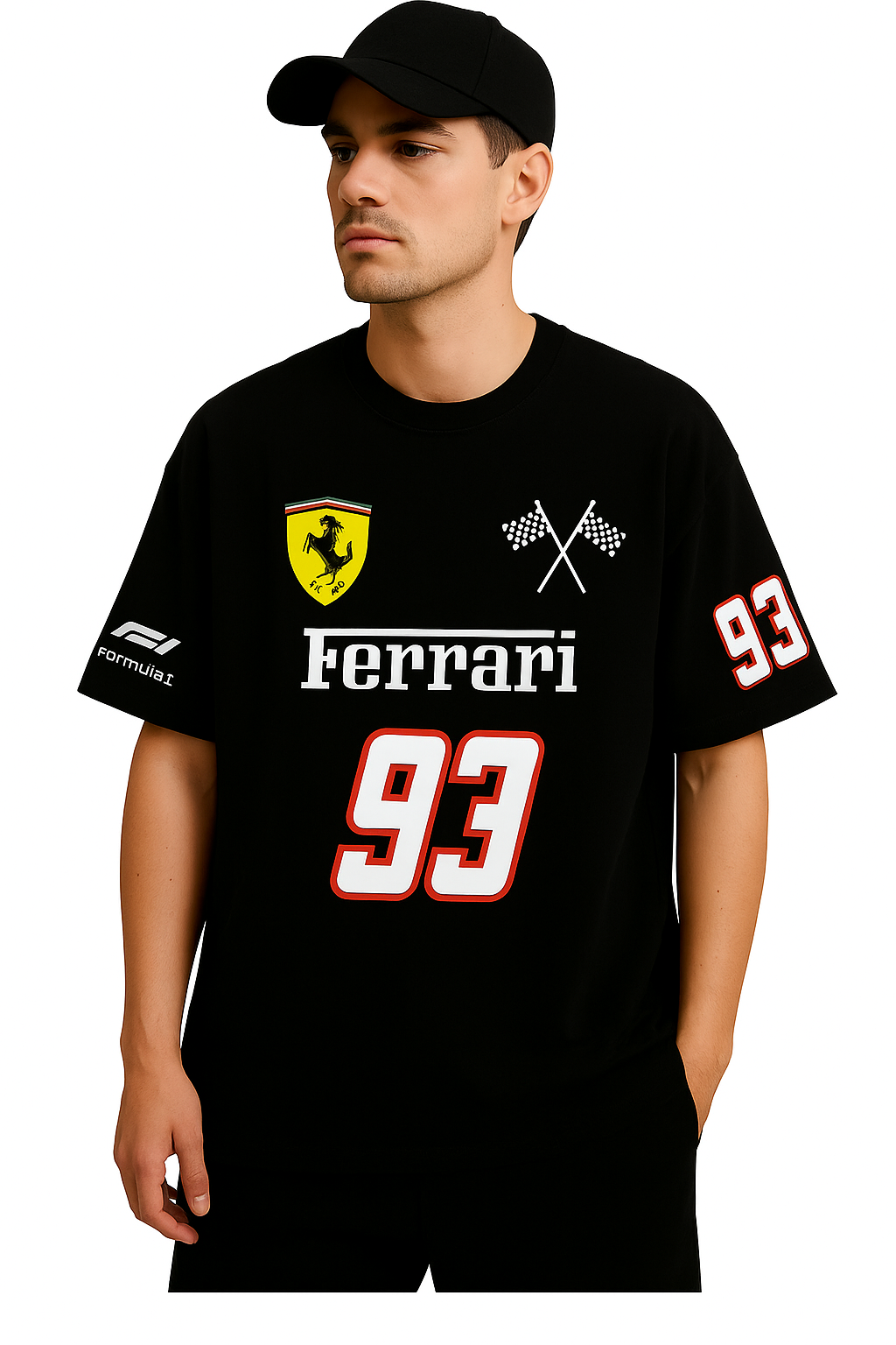 Derada Oversized Unisex Pure Cotton red T Shirt - Formula 1 ,Ferrari