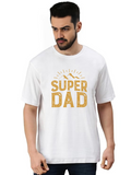 Derada Oversized Pure Cotton Unisex White T Shirt - Super Dad
