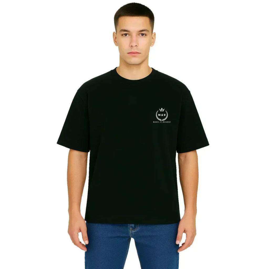 Derada Oversized Pure Cotton Unisex Black T Shirt - Titan Attack 12