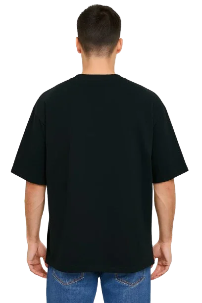 Derada Oversized Pure Cotton Men's Black T Shirt - The Game Begin