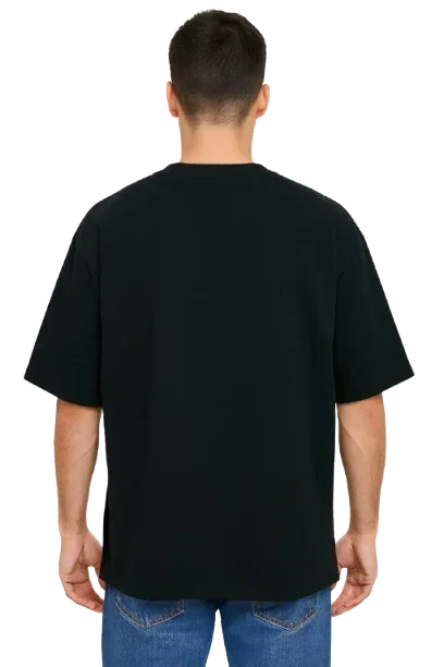 Derada Oversized Pure Cotton Unisex Black T Shirt - Need Chai