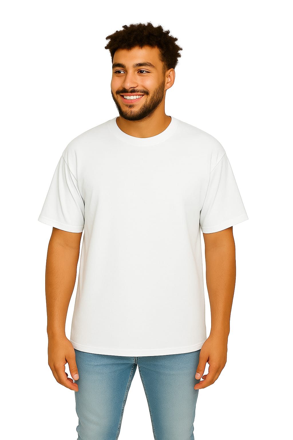 Derada Oversized Pure Cotton Unisex White T Shirt - Yoga Day 3