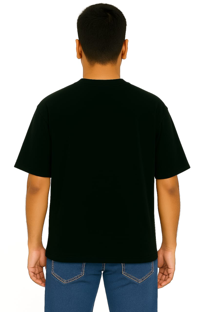 Derada Oversized Pure Cotton Unisex BlackT Shirt - Super Dad