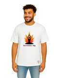Derada Oversized Pure Cotton Unisex White T Shirt - Yoga Day 1