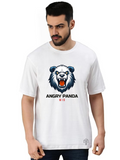 Derada Oversized Pure Cotton Unisex White T Shirt - Angry Panda