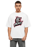Derada Oversized Pure Cotton Unisex White T Shirt - Beast