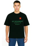 Derada Oversized Pure Cotton Unisex Black T Shirt - Jat Regiment