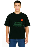 Derada Oversized Pure Cotton Unisex Black T Shirt - Madras Regiment