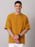 Boxy unisex Tshirt - Mustard color