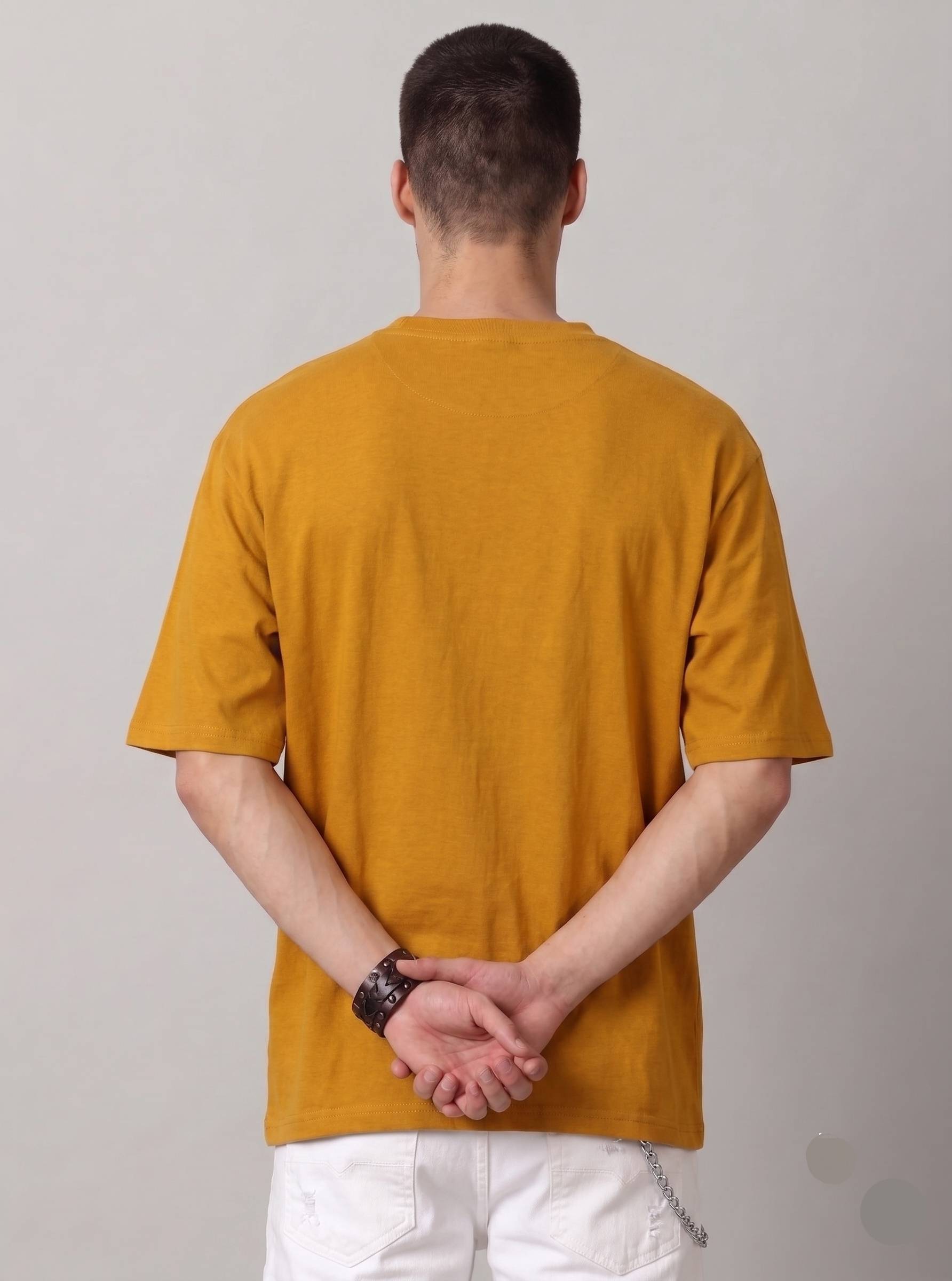 Boxy unisex Tshirt - Mustard color