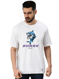 Derada Oversized Pure Cotton Unisex White T Shirt - Shark