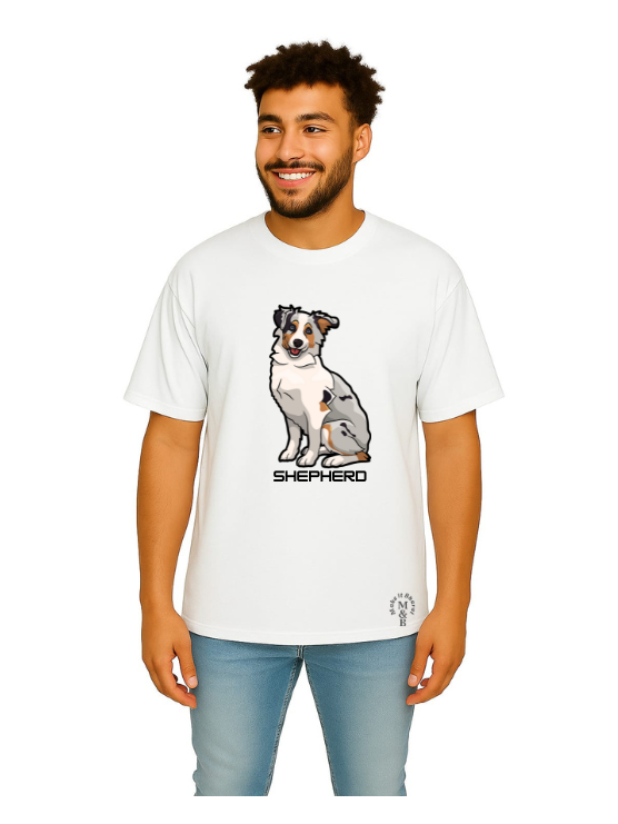 Derada Oversized Pure Cotton Unisex White T Shirt - Shepherd